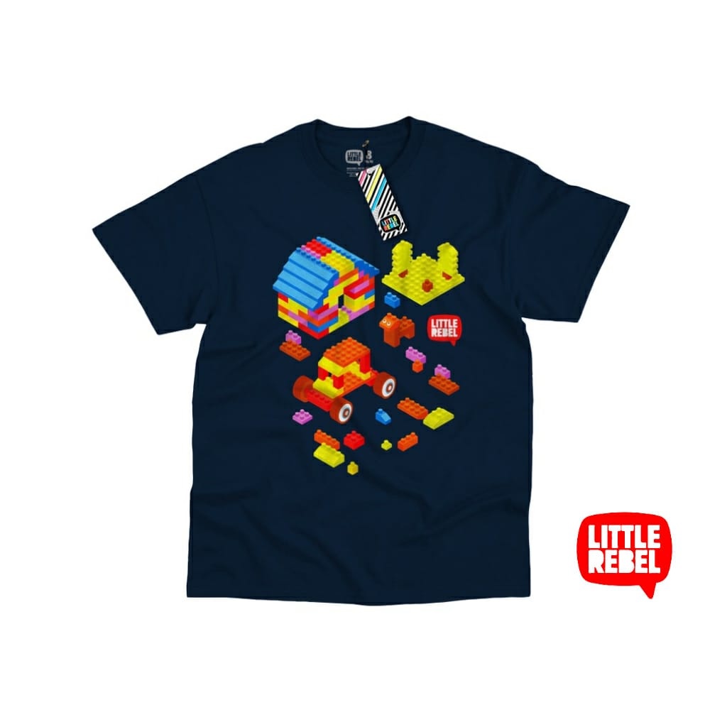 Kaos Anak Laki Laki Brick Builder Umur 7 - 12 Tahun