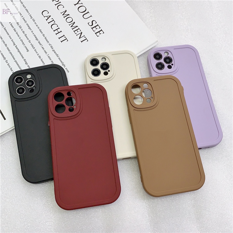 IPHONE Casing Silikon Lembut Garis Solid Dari Gadis Gemuk Kecil Untuk Iphone11 12 Pro Max X XR XSMAX.7 8plus