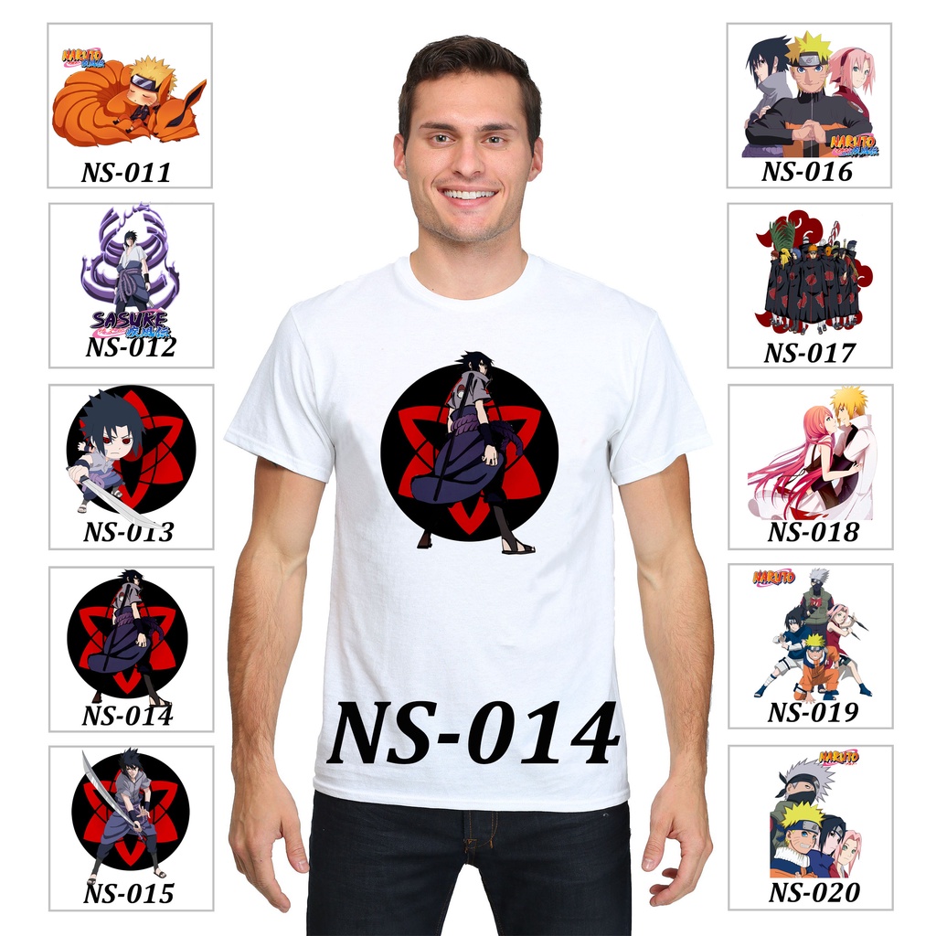 Kaos Anime Naruto Dewasa Pria &amp; Wanita Sasuke | Guy | Team 7 | Kakashi Baju Bahan Katun Cotton Combed 30s Premium