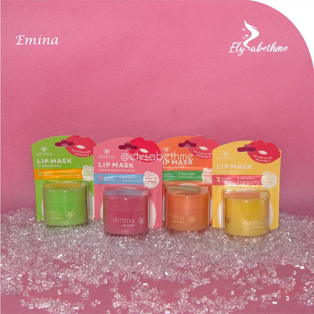 ✿ELYSABETHME✿ ˜”*°• emina •°*”˜.  emina lips mask masker bibir lembut untuk pelembab lipgloss oil serum