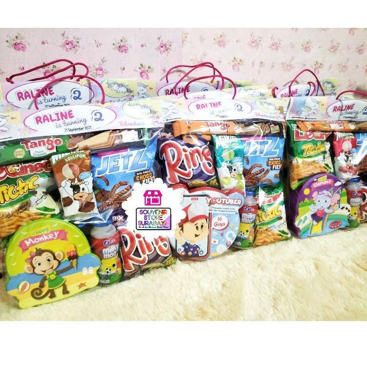 

✨ 7.7 Souvenir Ulang Tahun tepak makan / Snack Ultah Murah / Paket snack mini lunchbox / Susu milkimoo