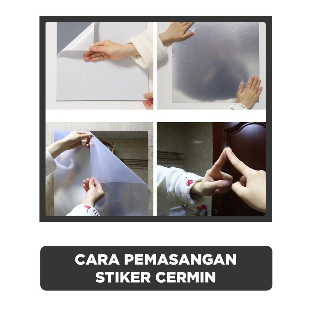 Sticker Cermin Oval 3D / Sticker Cermin Kotak 3D/  Sticker Dinding Kaca Acrylic Sudah Dengan Perekat Wallpaper Mirror Kamar Mandi