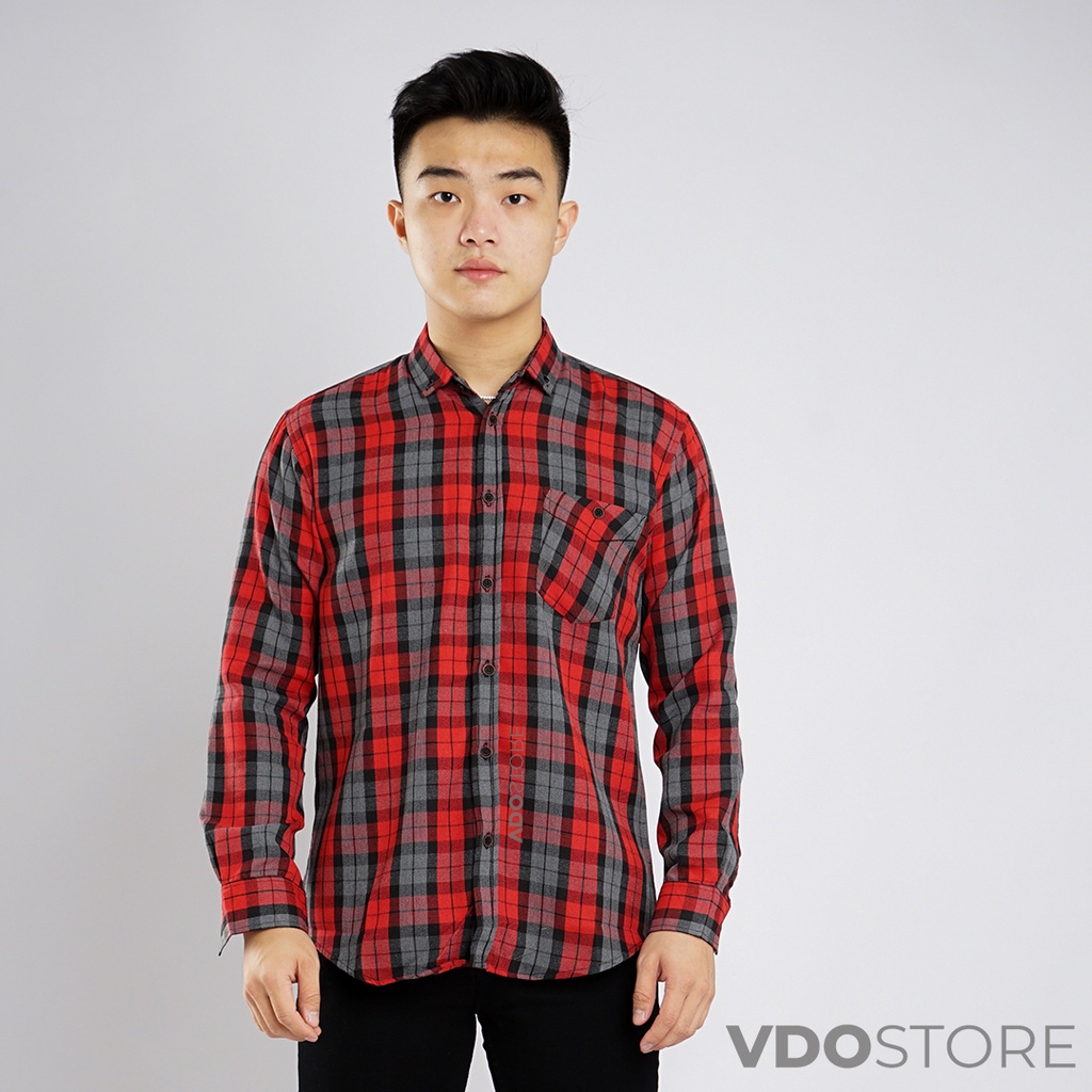 KEMEJA FLANEL PRIA 23B CLASSIC CHERRY - M L XL XXL 3XL - KEMEJA LENGAN PANJANG VDOSTORE DEWASA BAJU FLANNEL TANGAN PANJANG HITAM NAVY ABU MOTIF KEMEJA COWOK MURAH DEWASA SANTAI TEBAL KUALITAS IMPORT BAJU CATUR PANEL FANEL