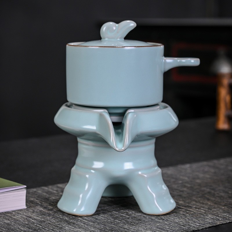 Chines Tea Set Keramik 9in1 Unique Rotating Mill Tea Mechanism