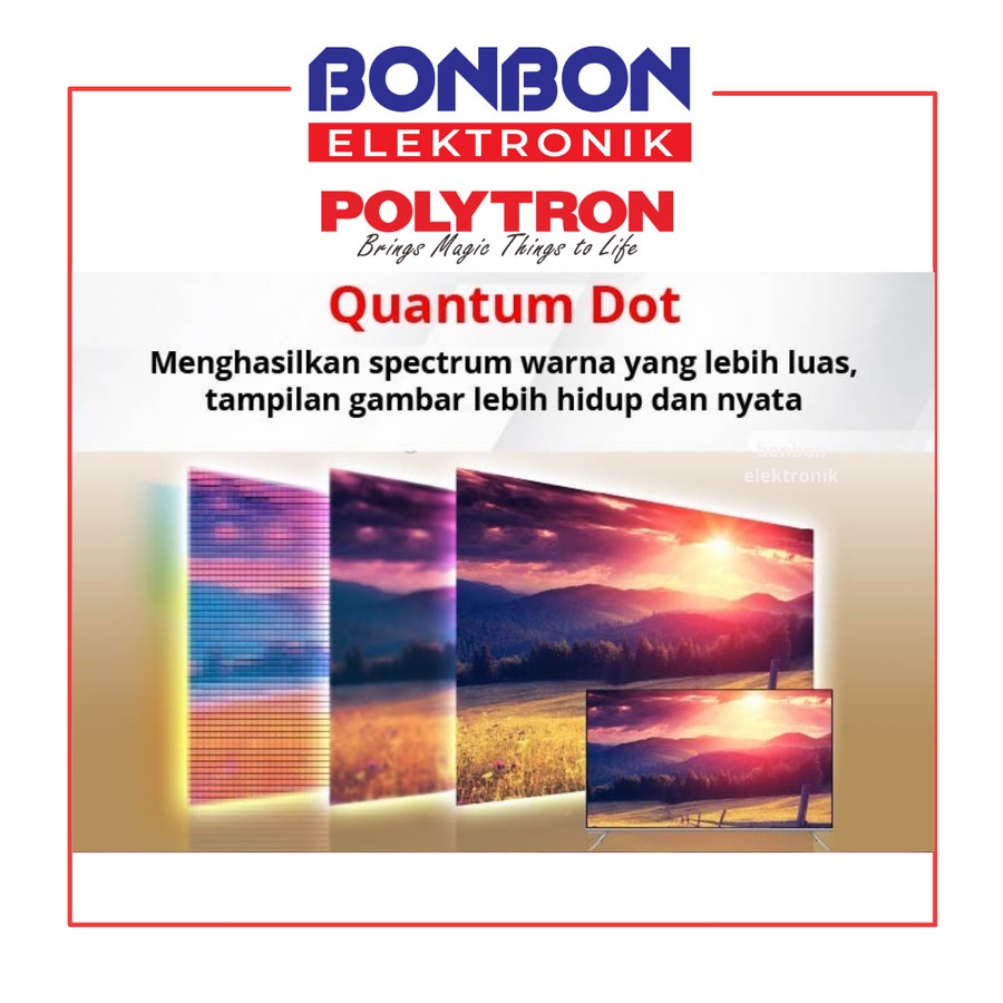 Polytron LED TV 75 Inch 4K UHD Smart TV Quantum Dot PLD 75UV5902