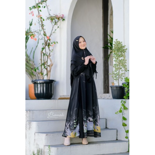 Gamis Bermerks Syar'i Original//BERMERKS ORI//Gamis syar'i// GAMIS SET KHIMAR CERRUTY BABYDOLL//FAIZA  Set Ori BERMERKS