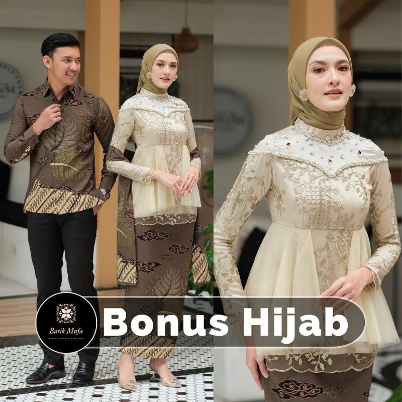 SET COUPLE AMEERA LATTE / BROWN / ICE BLUE | KEBAYA MODERN KEBAYA TUNANGAN TERBARU KEBAYA WISUDA LAMARAN