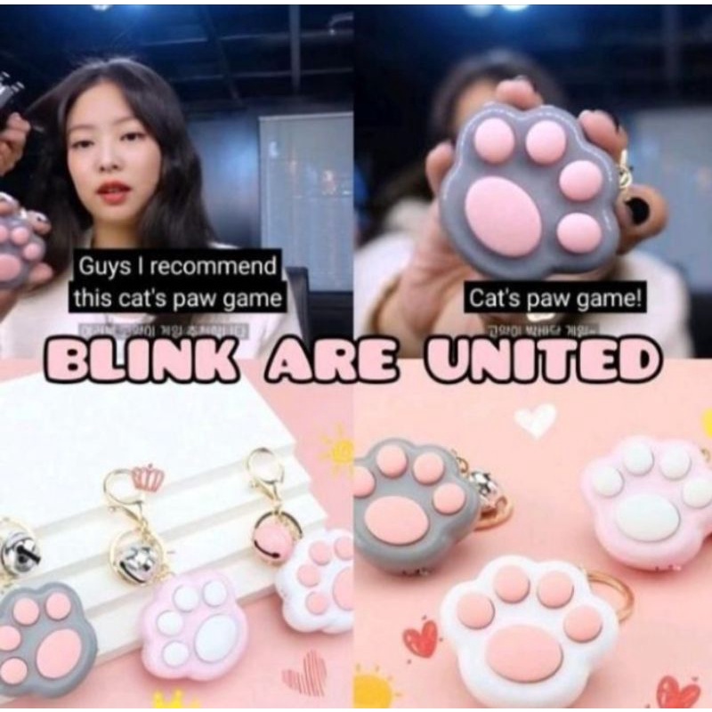 Mini Fidget Toy Lovely Portable Funny Cat Paw Push Fidget Game Keychain READY STOCK