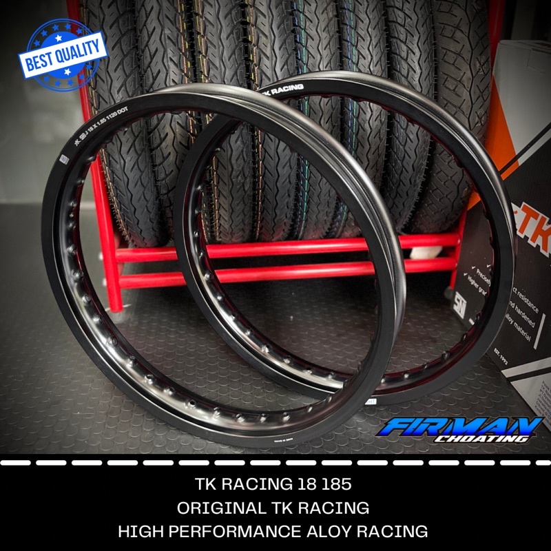 Ring velk rim velk TK Racing bright Hitam 18x185 Rx king DLL 36 Hole (Lobang ruji 36)