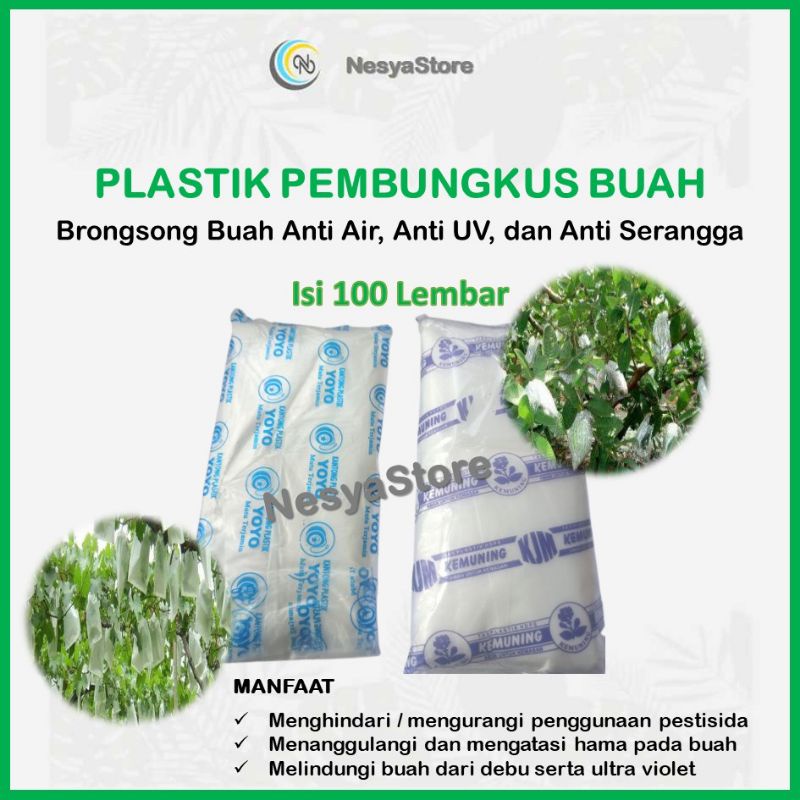 Pembungkus Buah Fruit Cover Ukuran 27x18 isi 100 Lembar - Plastik Pembungkus Buah