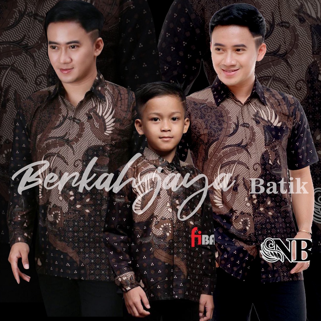 Batik Set kemeja Pakaian Keluarga Lengan Pendek dan Lengan panjang Size Anak Dan Dewasa anak dan ayah cucak rowo