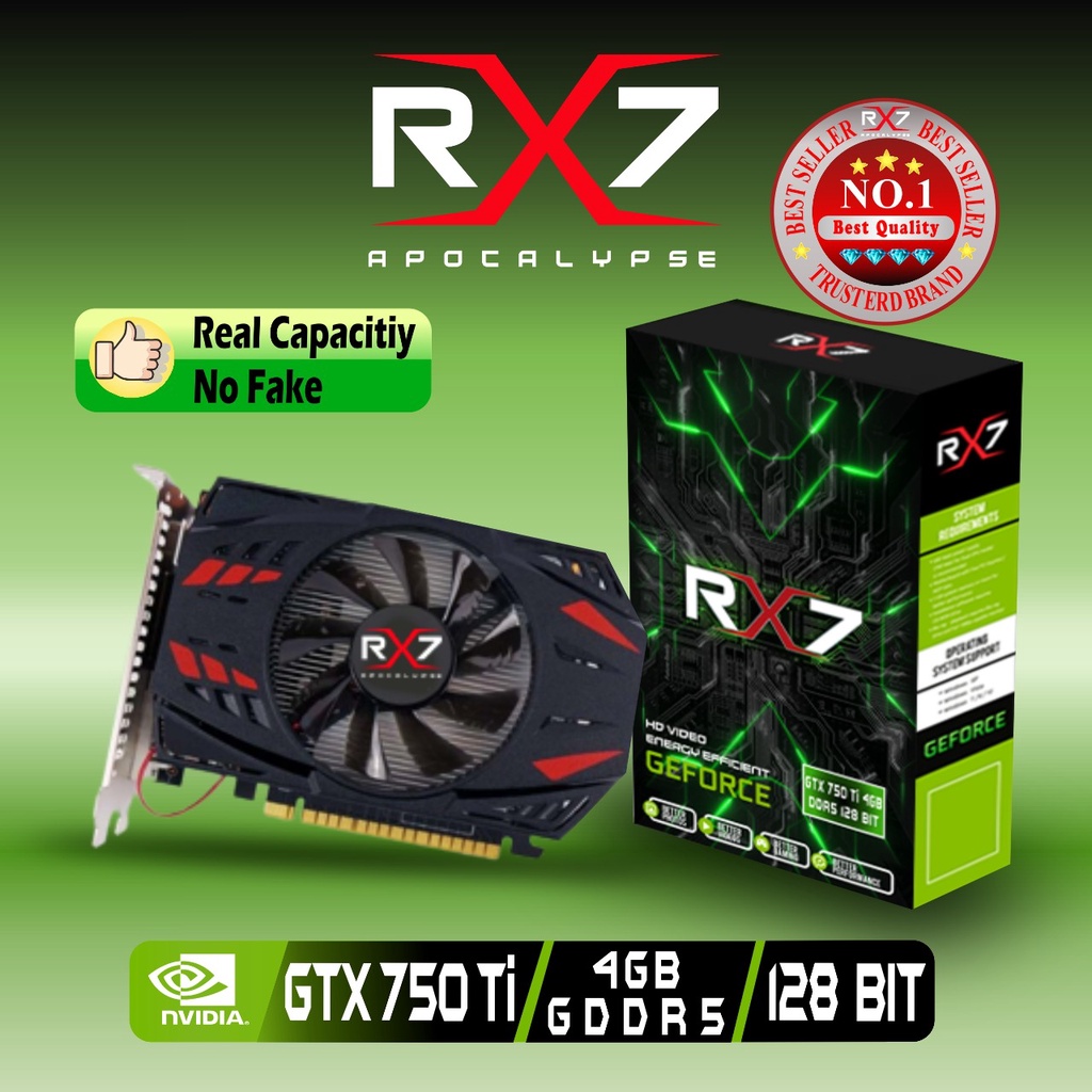 VGA RX7 GTX750 Ti 4GB GDDR5 128 BIT REAL CAPACITY RESMI