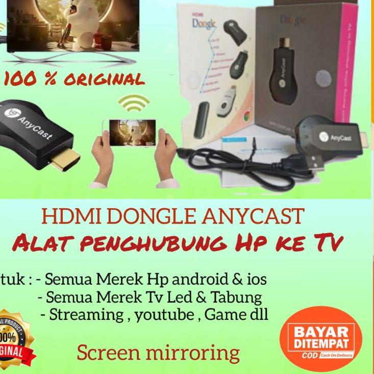 Penawaran Terpopuler [COD] ANYCAST HDMI DONGLE ORIGINAL DONGEL ANYCASH /ALAT HP KE TV/HDMI DONGLE AN