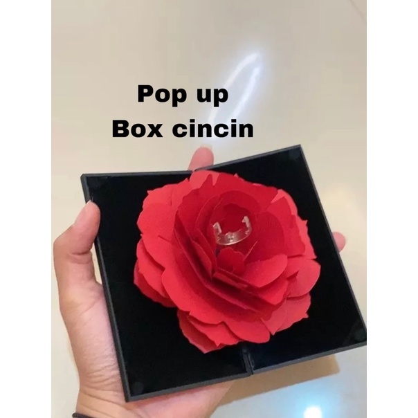 Pop up box kotak cincin mewah