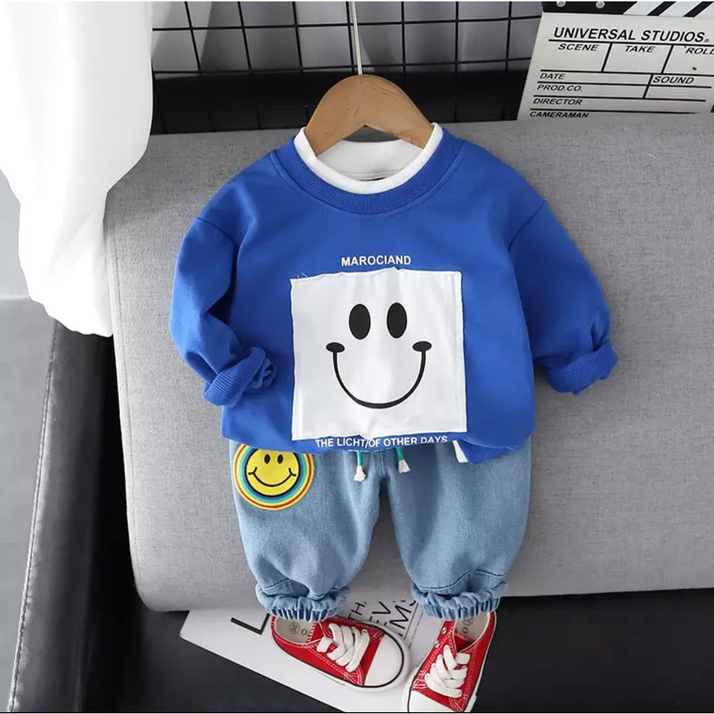 PROMO-SETELAN SWEATER CELANA DENIM 1-5 TAHUN SETELAN ANAK LAKI-LAKI BAJU ANAK LAKI-LAKI BAJU ANAK PEREMPUAN SWEATER ANAK PEREMPUAN TERBARU TERLARIS