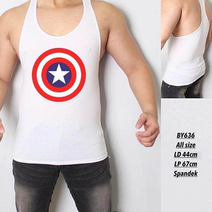 Paling Laris HOT Baju Kaos Singlet Gym captain america