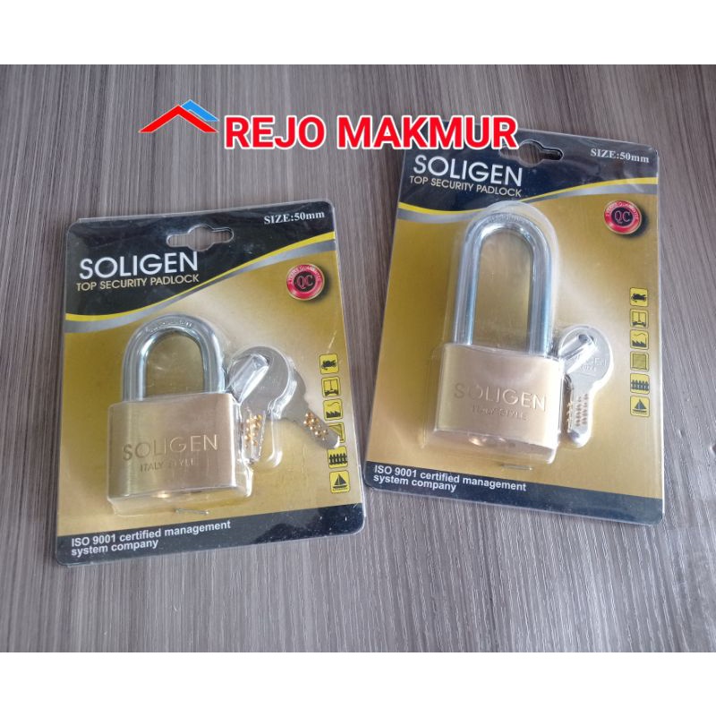 gembok kuningan soligen 50mm