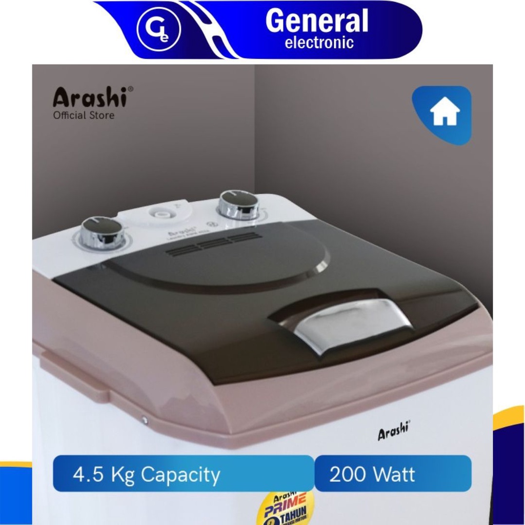 Mesin Cuci Portable Arashi Laundry AWM 452A 1 Tabung 4.5 KG