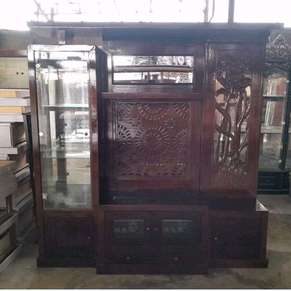 Buffet KAYU Lemari Hias Kristal TV MR