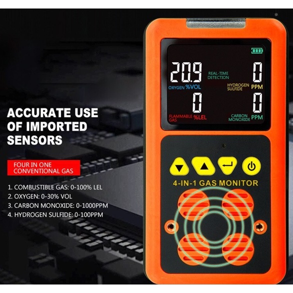 Jual H2S O2 CO LEL Gas Monitor Smart Sensor ST8900 4 in 1 Detector