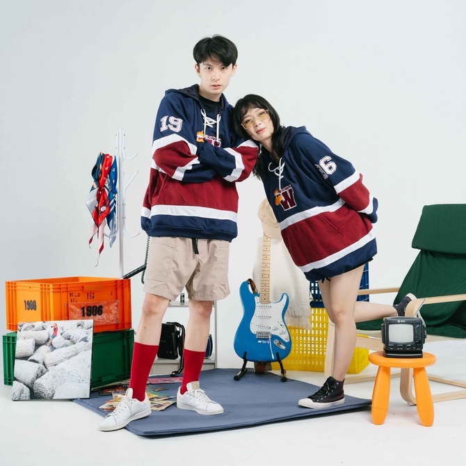 CLUB of 1986 Watsuki Retro Rugby Baseball Oversize Hoodie Jacket