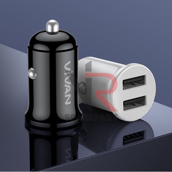 SAVER VIVAN VCC01 2.4A DUAL USB CHARGER MOBIL WITH MICRO USB CABLE