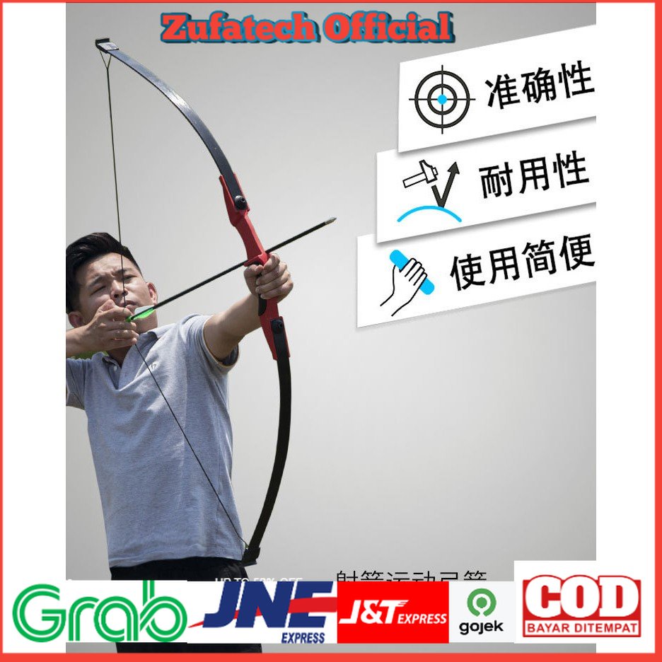 WoSport Busur Panah Powerful Recurve Archery Bow - JH814 - Black