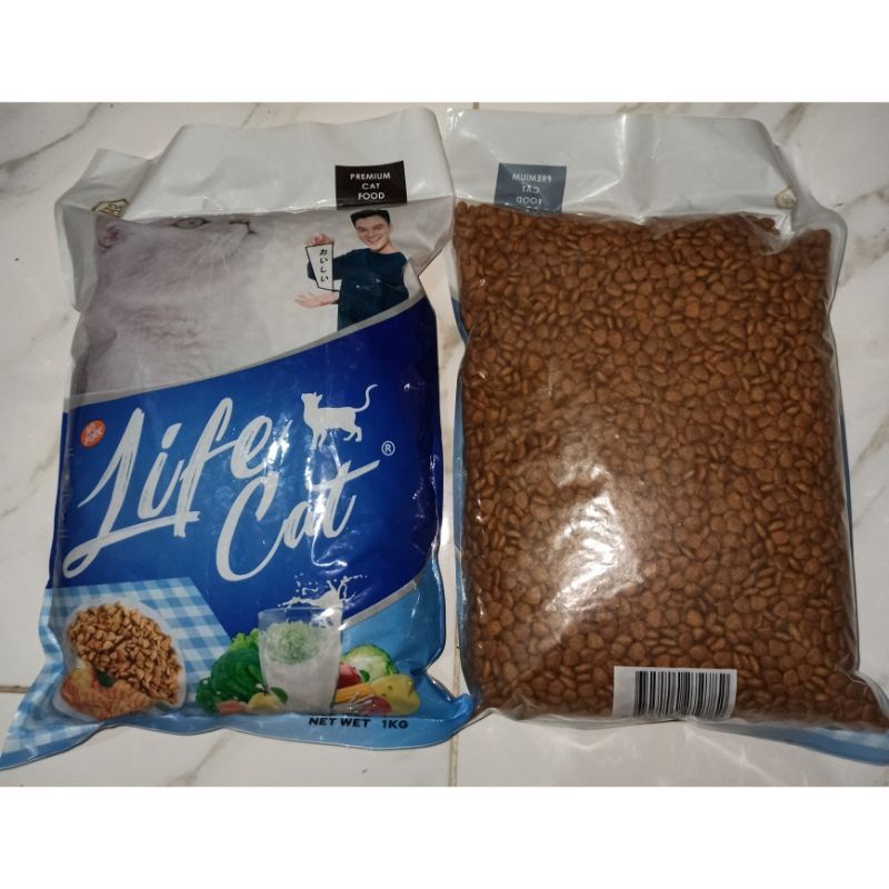 Makanan Kucing Life Cat 1kg Free Vitamin Premium Quality Dewasa &amp; Kitten Dry Food Pakan Kering Pelet