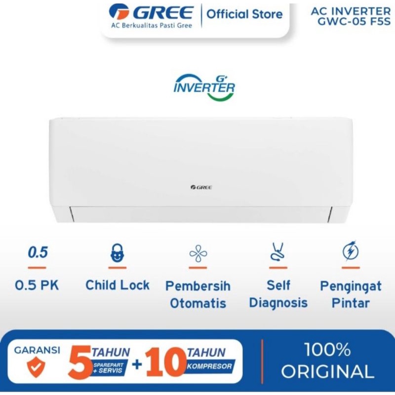 AC GREE 1/2 PK INVERTER SERIES GWC-05F5S