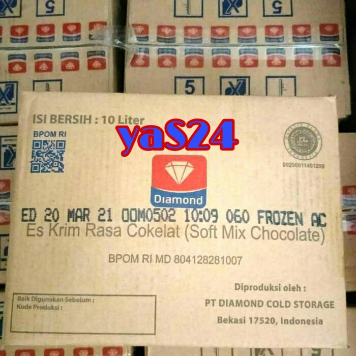 

Softmix soft mix ice cream diamond/susu cair diamond 10L bahan es krim - Coklat