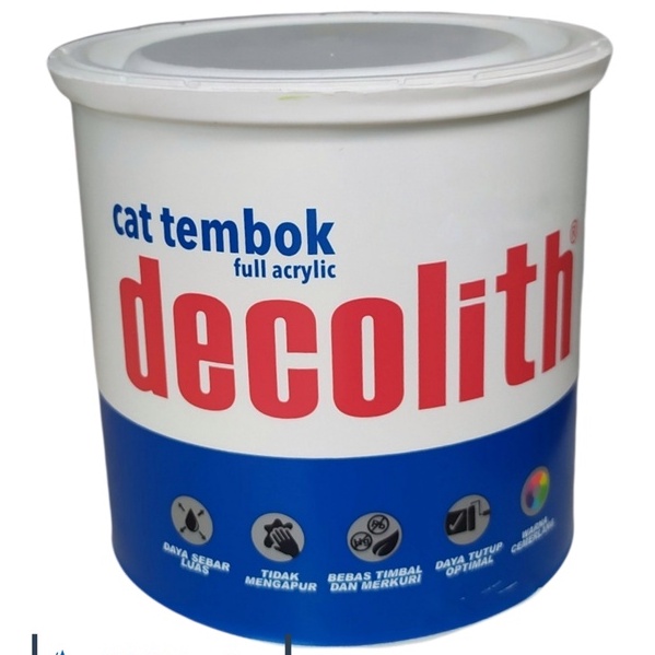 Cat Tembok Decolith 1 Kg Putih Putih Salju Hitam