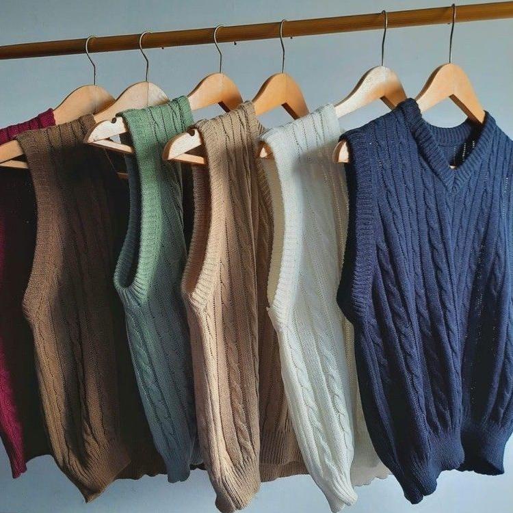 "PRY.10De22т" Rompi Rajut Korea M L/Luaran Kemeja