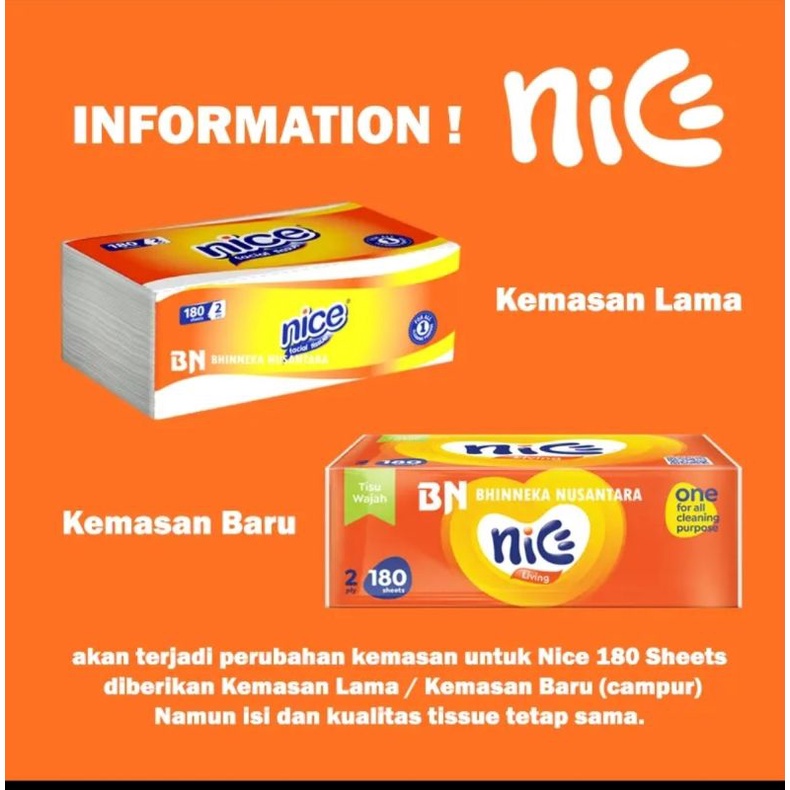 Tisu nice 180 sheet / tissue nice 180 sheet