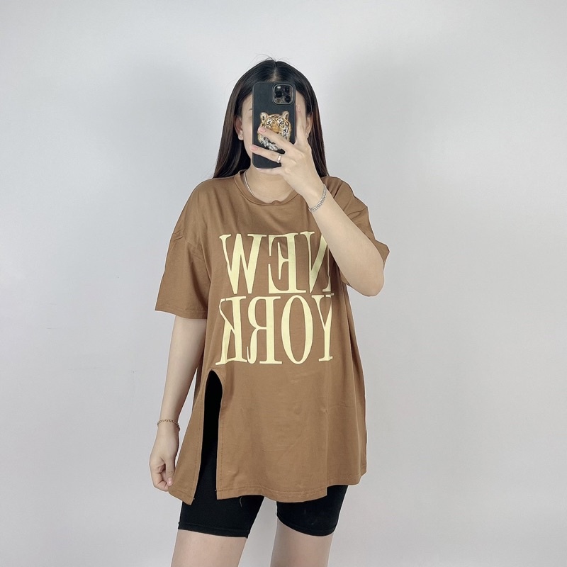 Kaos Oversize Slit NY/ Atasan Jumbo wanita