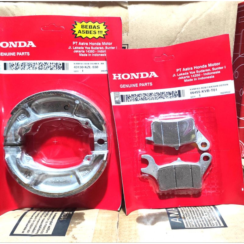 kampas rem asli AHM Honda matic series ( depan - belakang ) 100% original