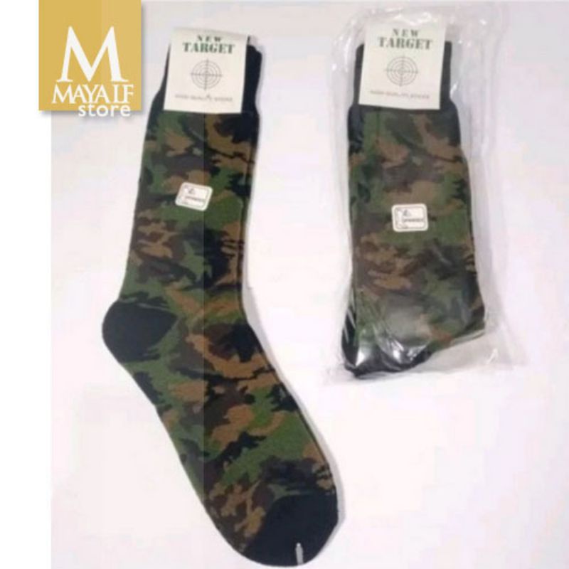 kaos kaki dewasa loreng TNI / kaos kaki tentara / Hitam / Hijau Army