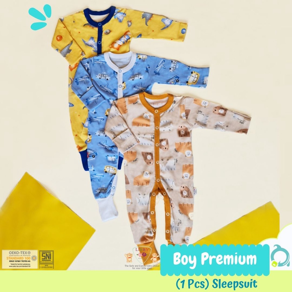 LIBBY Premium Sleepsuit Motif Boy 0-12 Bulan (1 pcs/pack)