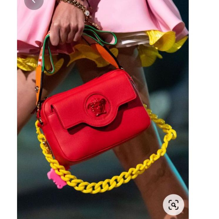 {WCI.10De22ĸ} Tali tas rantai plastik gepeng akrilik ( free ring D 1,5cm )