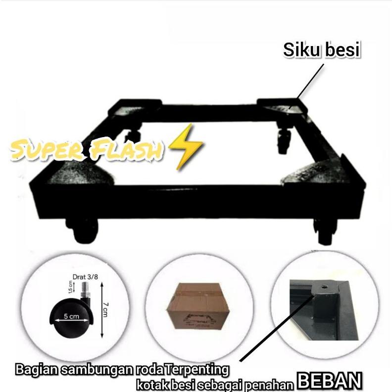 SALETatakan Roda Kulkas Besi/kaki Kulkas Besi/Rak/Kaki Mesin Cuci 1 Tabung|KD7