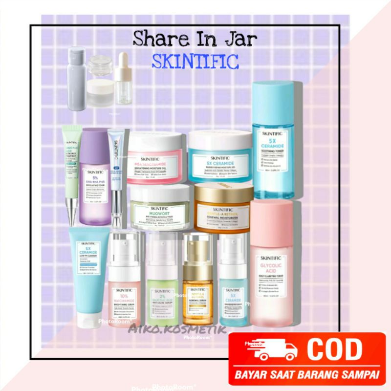 SHARE IN JAR SKINTIFIC  5X Ceramide 10% Niacinamide Salicylic Acid Glycolic Acid Retinol Eye Cream M