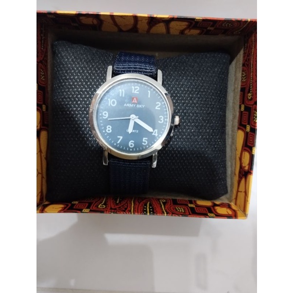 Army Sky Jam Tangan Wanita Tali kanvas