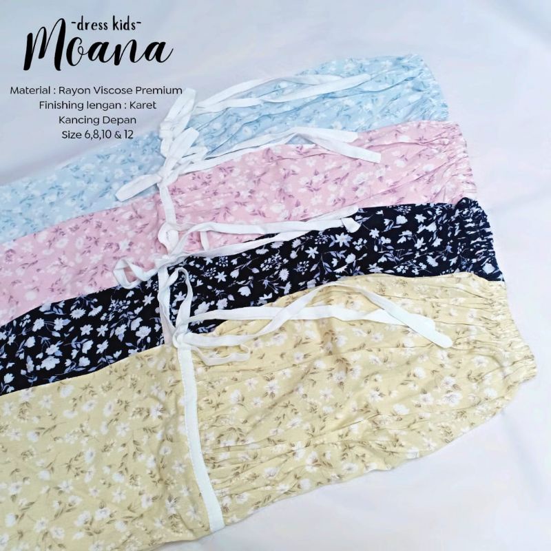 Terlaris - Gamis Anak Motif Bunga Homey Dress Anak Moana Gamis Anak Muslimah Usia 4-12tahun Bahan Rayon Viscose Premium Nyaman Dipakai| Bisa Cod