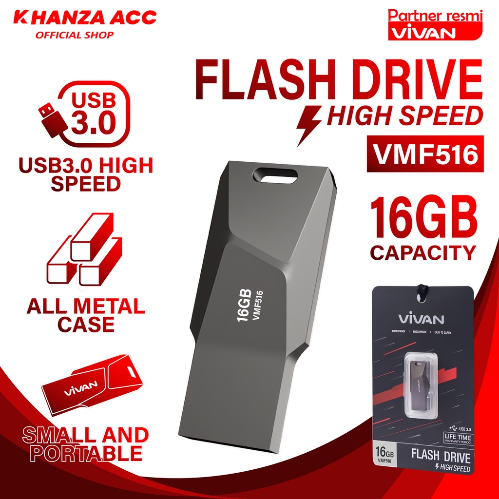 KHANZAACC VIVAN FLASHDISK 16GB / 32GB USB 3.0 High Speed VMF Series