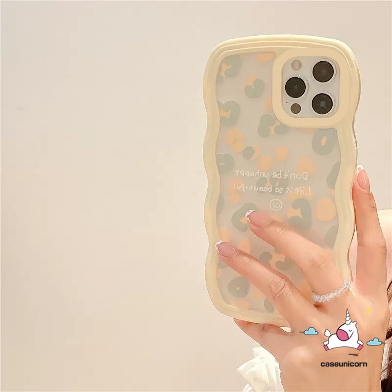 Case Oppo A16 A78 A17K A17 A57 A95 A5s A15 A96 A54 A74 A3s A16s A55 A12 A5 A9 2020 A76 A77 A7 A16K A1k A77s A53 A52 Reno 8T 8 7 7Z 8Z 6 Wavy Edge Fashion Motif Leopard Sarung Soft Case