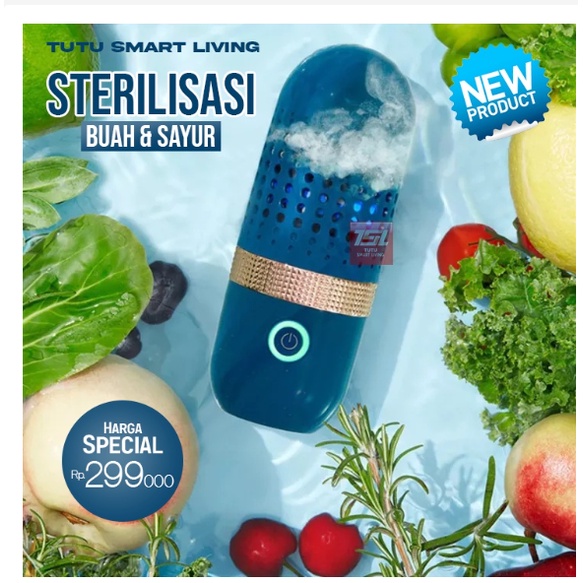 Alat Sterilisasi Buah Sayur Food Grade Tahan Air Portable Mesin Nirkabel Otomatis Pembersih Buah dan Sayur 8 Watt Safety Protection Food Grade