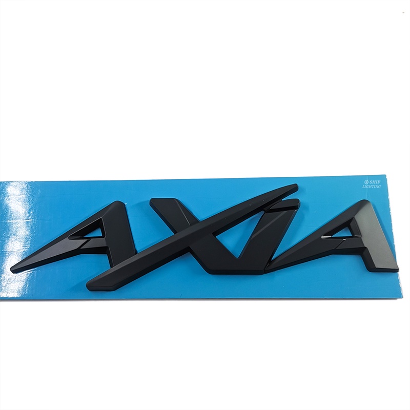 1x ABS Chrome Hitam AXIA cLetter Mobil Auto Rear Trunk Emblem Sticker Badge Decal Pengganti PERODUA AXIA AXIA