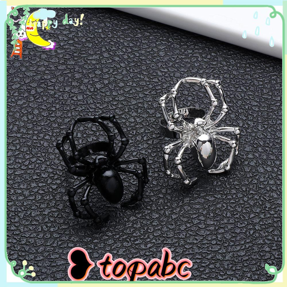 Top Spider Cincin Pernikahan Vintage Janji Pernikahan Biker Rock Stainless Steel Hip Hop Halloween