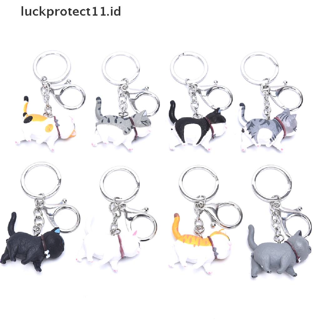 /Fashion Hot// Fashion// New Lovely Cat Kitten Keychain Keyring Handbag Liontin Ornamen Mainan Anak Hadiah.