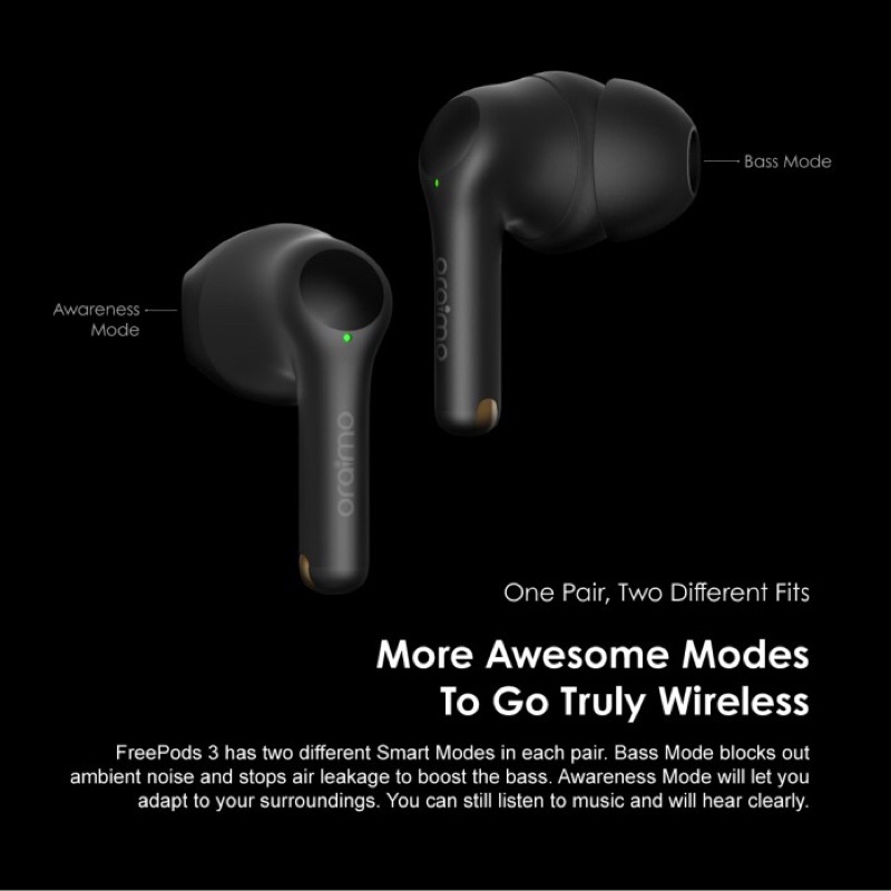 Oraimo Freepods 3 TWS Bluetooth Earphone Wireless Headset OEB-E104D