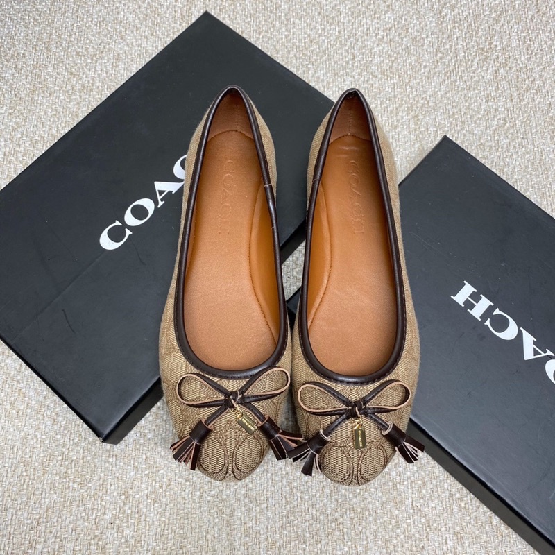 Coach Flatshoes Signature Canvas Khaki